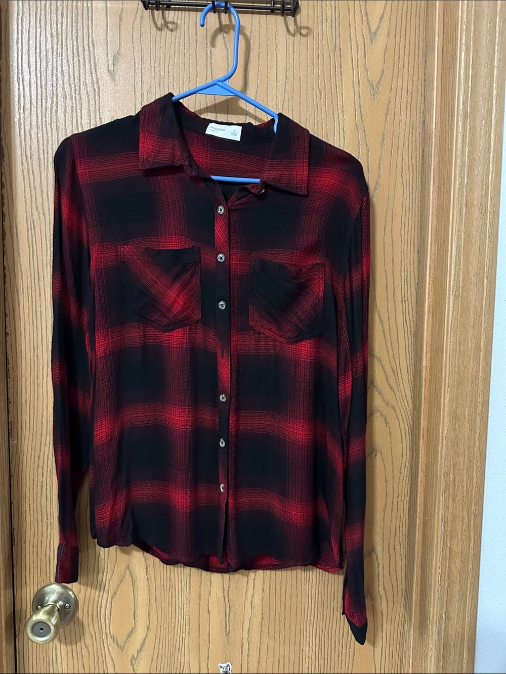 Maurices Red and Black Plaid Shirt